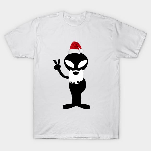 Alien Santa Claus T-Shirt by DesignsbyZazz